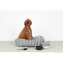 Charcoal Hamptons Stripe Hemp Dog Collar